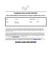 nha cmaa passing score.